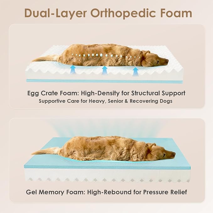 EHEYCIGA Orthopedic XL Dog Bed for Large Dog, Memory Foam Dog Couch, Black | 48x35 Inch Extra Large Sized Dog Sofa with Sides, Waterproof Liner & Washable Removable Cover, Bolster Pet Couch
