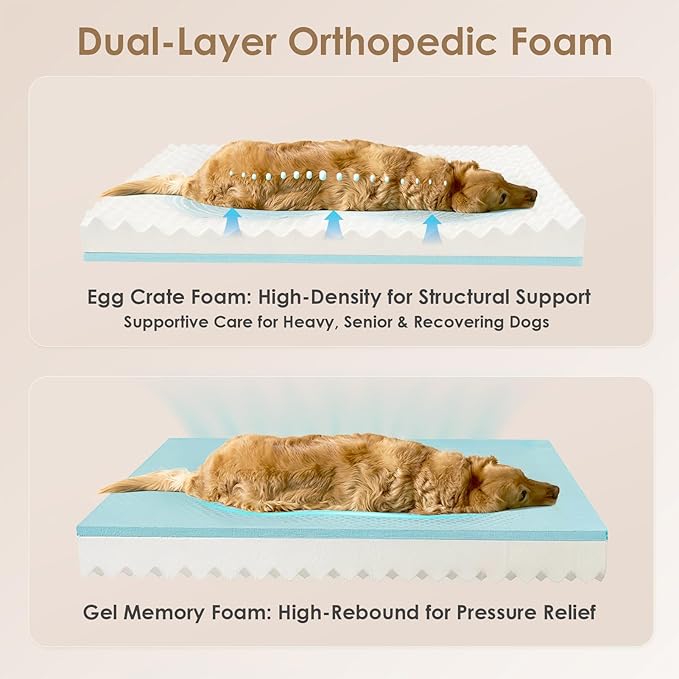 EHEYCIGA Orthopedic XL Dog Bed for Large Dog, Memory Foam Dog Couch, Purple | 48x35 Inch Extra Large Sized Dog Sofa with Sides, Waterproof Liner & Washable Removable Cover, Bolster Pet Couch
