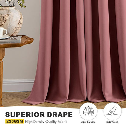 MIULEE Dusty Rose Blackout Curtains