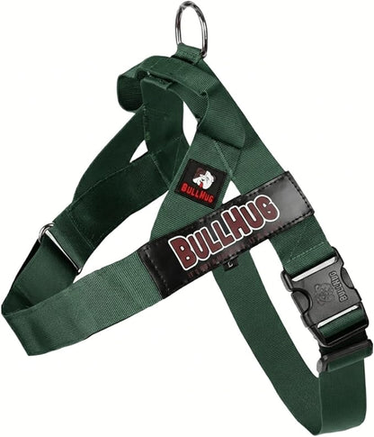 Adjustable Dog Harness– No Pull, No Choke – for English Bulldogs, French Bulldogs, Pugs & Broad-Chested Breeds – Easy, Safe Walks (Hunter Green, Medium)
