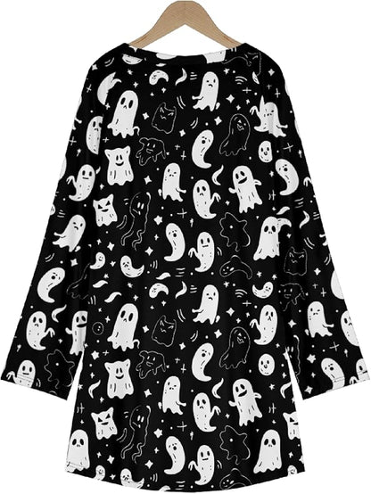 MARSVOVO Women Novelty Graphic Plus Size Sweater Crewneck Long Sleeve Cute Printed Loose Fit Casual Fall Sweaters Top