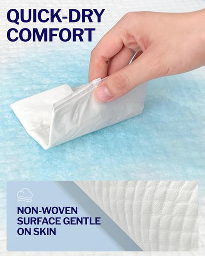 Powools Ultra Thick Bed Pads, 36 x 30 in, 6-Layer, Leak-Proof, 100-Pack | Disposable Adult & Pee Pads for Dogs, Super Absorbent, Quick-Dry, Skin-Friendly, Disposable Changing Pads for Baby