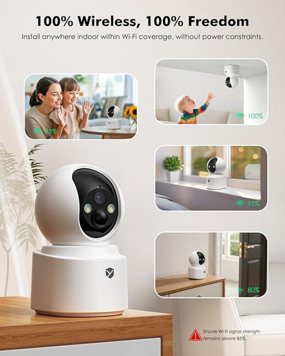 2.5K 4MP Pan/Tilt Security Camera Indoor