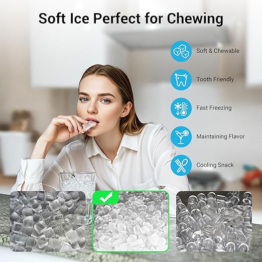 Countertop Nugget Ice Maker 40Lbs/24H