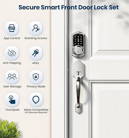 Veise VE06-H Smart Front Door Lock Set, App Control, Keyless Entry Deadbolt