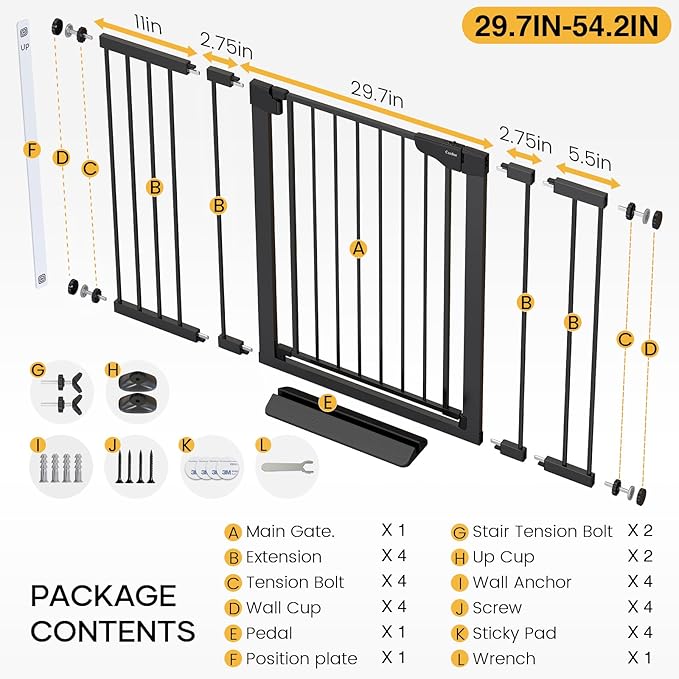 Cumbor 36" Extra Tall Baby Gate