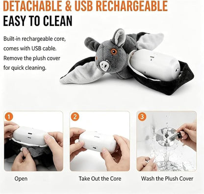 Flying Bat Dog Toy, 2026 New Flying Bat Toy for Dogs, Flapping Wings Interactive Pet Toy with Chirping Engages Cats and Dogs, Detachable USB Rechargeable, Hanging and Ground Play ，Bird：1PCS