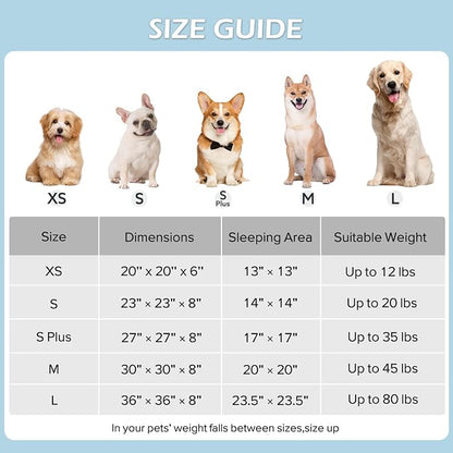 JOEJOY Jacquard Donut Round Small Dog Beds,Blue 27x27x8in, Removable Washable Cover, Cute Pattern, Ultra Soft Fluffy Calming Pet Bed with Thick Supportive Bolster
