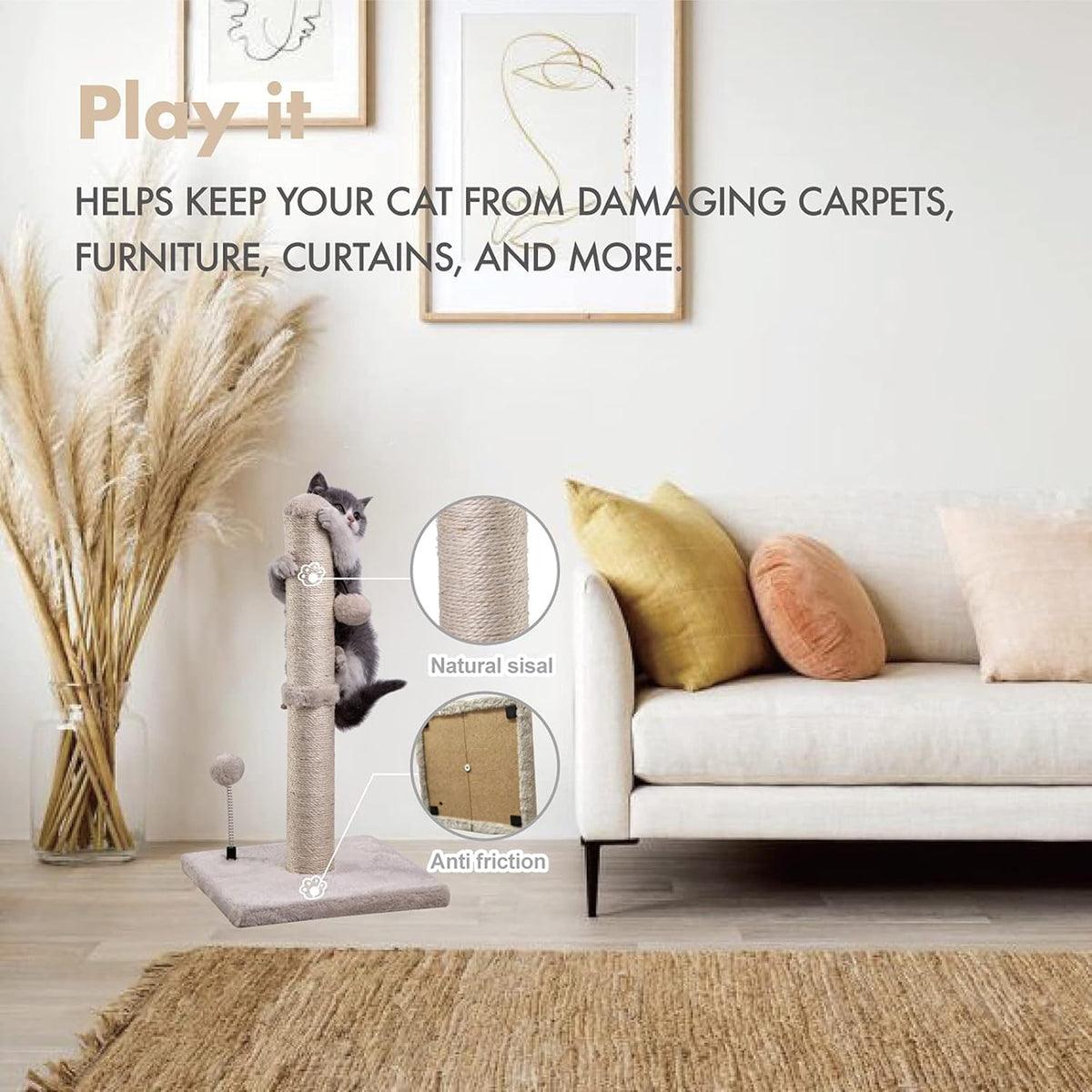 MECOOL Cat Scratching Post Premium Basics Kitten. A calm, considered pick for modern pet homes.