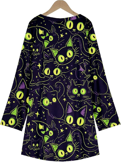 MARSVOVO Women Novelty Graphic Plus Size Sweater Crewneck Long Sleeve Cute Printed Loose Fit Casual Fall Sweaters Top
