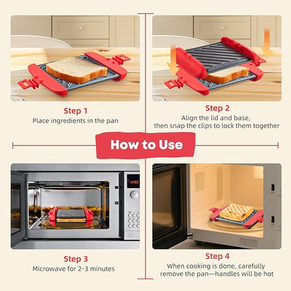 Microwave Sandwich Maker, Microwave Toastie Maker, Snack Maker & Panini Press