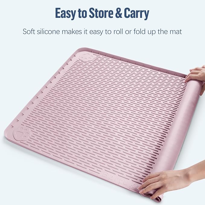 Pee Pad Holder for Dogs 50''x35'' Silicone Puppy Pee Pad Tray, Pink | Extra Large Dog Potty Tray Leak-Proof, High Edge, No Spill Training Pads for Floor Protection, No Pee Pads