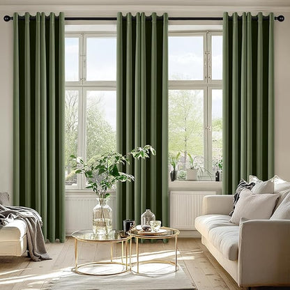MIULEE Olive Green Blackout Curtains