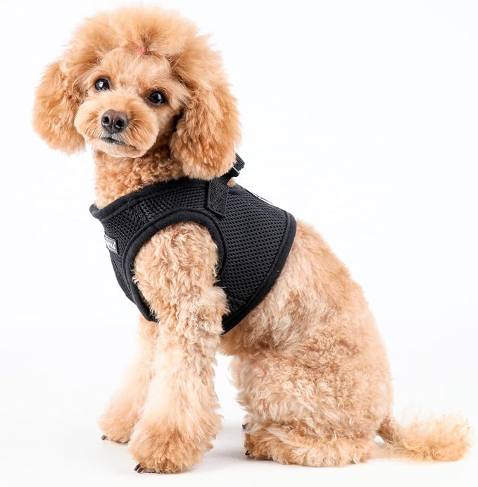 Puppia Soft Vest Dog Harness - Black - Large