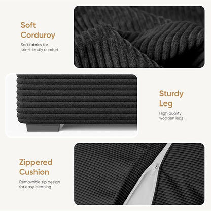 111‘’ Sectional Cloud Couches with L Shaped Chaise, Extra Large Sleeper Couch Reversible Corduroy with 8pcs Pillows for Living Room, Bedroom