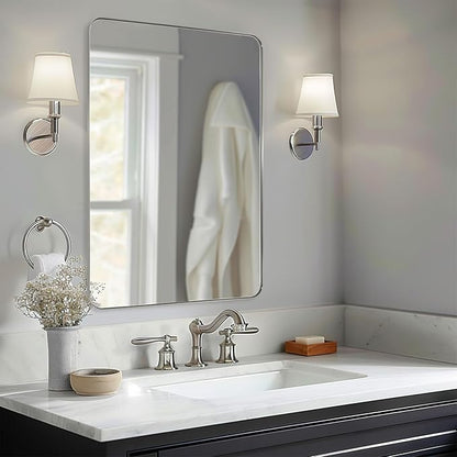 ANDY STAR 36"x48"Chrome Bathroom Mirror, Large Wall Mirror
