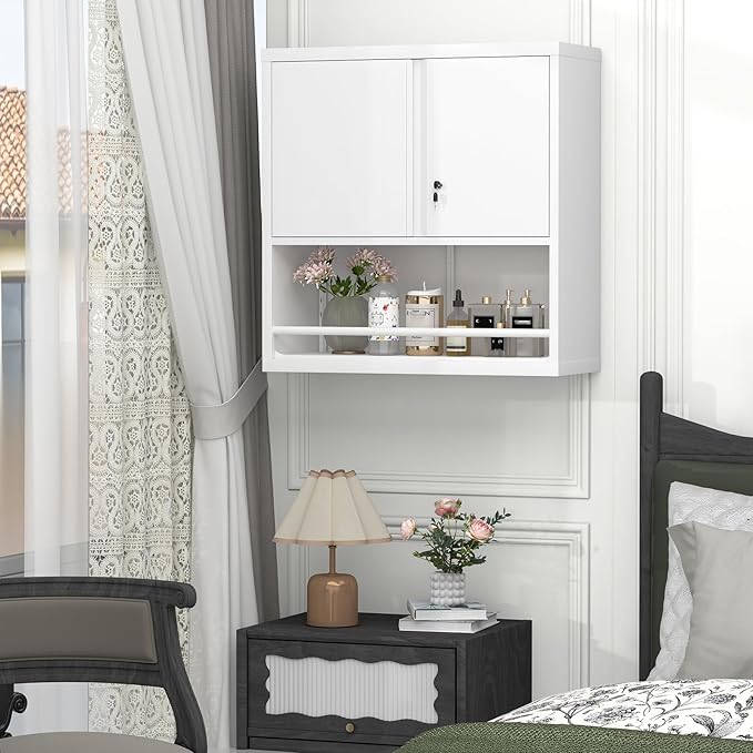GREATMEET 31" H Locking Metal Garage Storage Cabinet