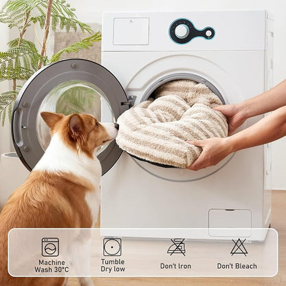 FURTIME Washable Dog Bed Medium Size Dogs, Deluxe Dog Crate Beds | Comfy Fluffy Kennel Pad Anti-Slip Pet Sleeping Mat, Machine Washable Dogs Pillow, 29"x21"x3", White