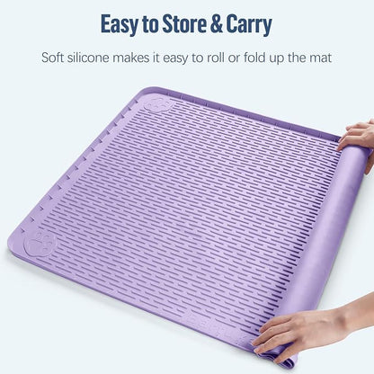 Pee Pad Holder for Dogs 50''x35'' Silicone Puppy Pee Pad Tray, Purple | Extra Large Dog Potty Tray Leak-Proof, High Edge, No Spill Training Pads for Floor Protection, No Pee Pads