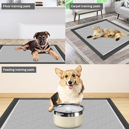 Charcoal Puppy Pads Rugular 22x22 Inches Small Dog Pee Pads Odor-Control & Leak-Proof Disposable Pet Training Edge-Wrapping Thicken Potty Pad for Dogs, Cats, Rabbits (50 Pieces)