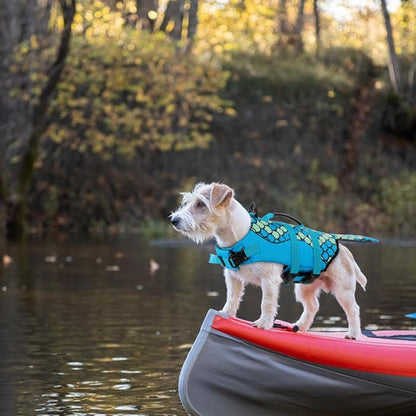 Mermaid Dog Life Jacket - Lightweight Dog Swimming Vest, High Buoyant for Small, Medium, Large Dogs (Blue,XXL)