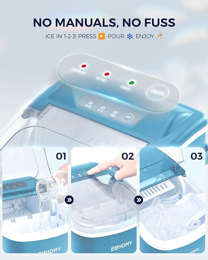 EUHOMY Countertop Ice Maker Machine