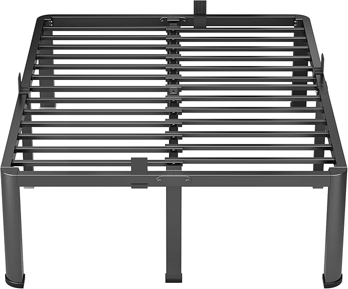 16 Inch Queen Heavy Duty 3500 lbs Bed Frame with Round-Corner Legs & Anti-Squeak Design – Quick Assembly Metal Platform, No Box Spring Needed