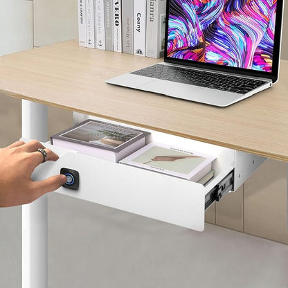 Lumil Under Desk Drawer with Lock, 16 inch Under Desk Storage Drawer, Under