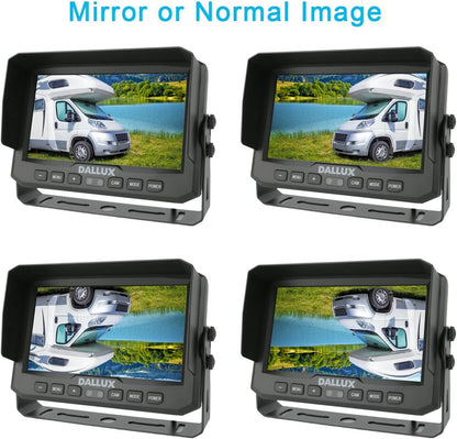7" 1080P AHD Wired Reverse Rear View Backup Camera System, Waterproof Rearview Reverse Camera 130 Degree Wide Angle Night Vision 4 PIN Cam System for Tractor/Truck/Excavator/Caravan/Skid Steer/RV