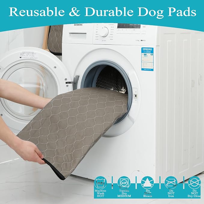 Bunlitent Washable Pee Pads for Dogs, 82" x 82", Brown, Reusable Puppy Pads | Extra Large, 1 Pack, Reusable, Quick Dry, Anti-Slip, Waterproof, Whelping Pads, For Puppy, Senior Dog, Incontinence