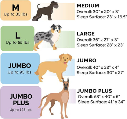 Furhaven Orthopedic Dog Bed for Large Dogs w/ Removable Bolsters & Washable Cover, For Dogs Up to 125 lbs - Plush & Suede Sofa - Almondine, Jumbo Plus/XXL