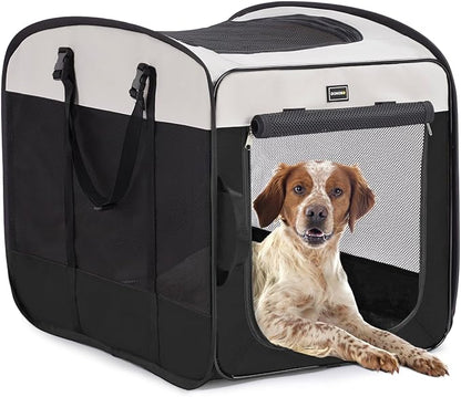 Dog Kennels and Crates for Medium Dogs, Portable Pop Up Indoor Pet Cage with Sturdy Wire Frame, Collapsible Travel Crate Soft Sided Cat Bag Escape Proof (Black, 36.0" L x 23.0" W x 28.0" H)