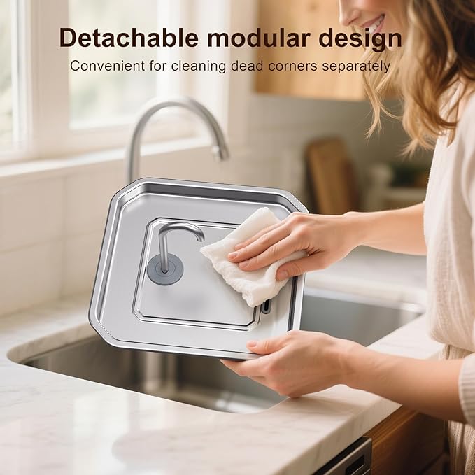 Stainless Steel Cat Water Fountain, 4L/135oz Automatic Circulation pet Water Dispenser, Quiet cat Bowl Water Dispenser, Suitable for Cats, Dogs and Multiple Pets. (Pet Fountain+6 Filters+6 Sponges)