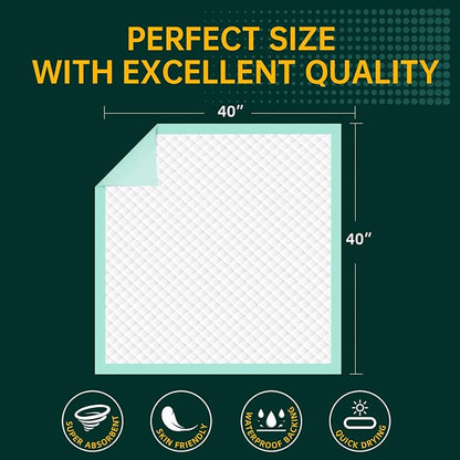 MILDPLUS Disposable Bed Pads 40"X40" 50pcs Extra Large Pee Pads | Incontinence Bed Pads, Heavy Duty Super Absorbent Underpads, Waterproof Chucks Pads for Adults, Elderly or Pets, 100x100CM