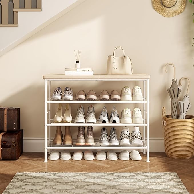 SUOERNUO Shoe Rack Organizer 4 Tier
