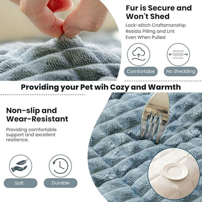 Couch Cover for Dogs Washable, Non Slip Couch Covers for 3 Cushion Sofa Pet Friendly, Fuzzy Pet Couch Cushion Covers for Dog,Thick,Soft for Sofa Protector (Blue Gray, 27.6" x 82.7"/70 x 210cm)