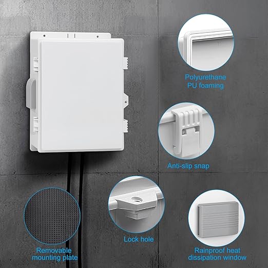 Outdoor Waterproof Electrical Junction Box, ABS Water Resistant Enclosure