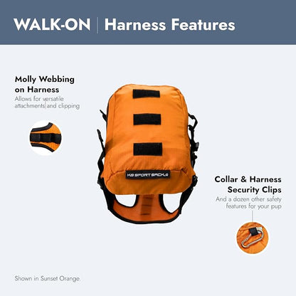K9 Sport Sack Walk-On - Small, Buttercup Yellow - Ideal for Dogs with 13-16” Back Length - Lightweight, Packable, Backpack-Style Carrier - Includes Compatible Harness & Storage Bag