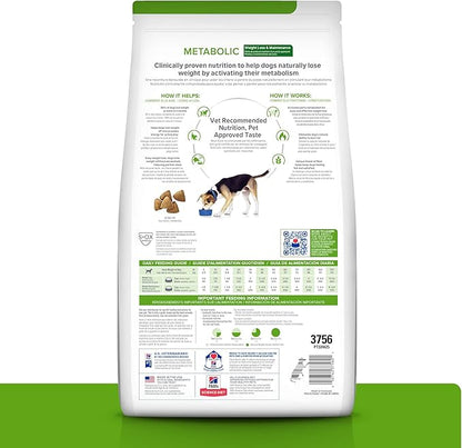 Hill's Prescription Diet Metabolic Weight Management Lamb Meal & Rice Formula Dry Dog Food, Veterinary Diet, 17.6 lb. Bag