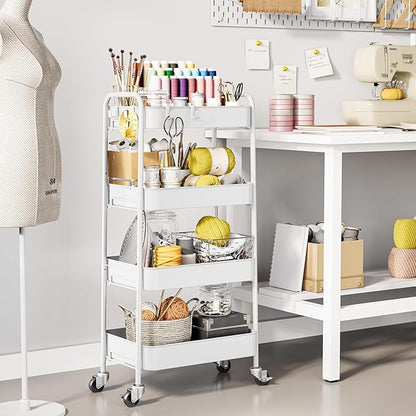 TOOLF 4-Tier Metal Rolling Cart