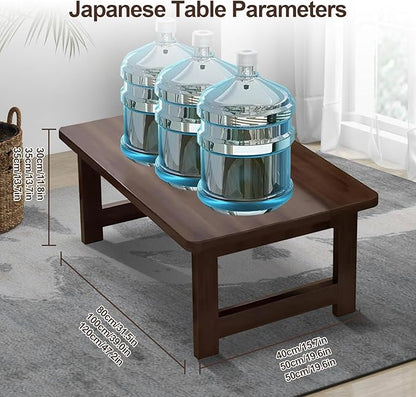 robwibw Japanese Floor Sitting Table, Folding Wood Tea Table Chabudai Japanese Coffee Table Low Table for Living Room Home Tatami Office (A 47.2 * 19.6 * 13.7 INCH)