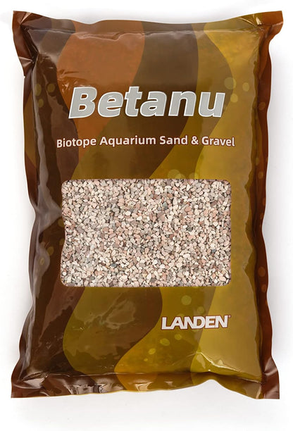 LANDEN Betanu Aquascape Sand for Aquarium Landscape 2L(7lbs), Aquarium Natural Cosmetic Gravel, Gravel for Indoor Plants, Fish Tank Decorative Sand, Light Colored Gravel, 2-3mm