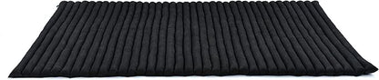 Leewadee - Foldable Floor Mattress - Japanese Roll Up Futon -Trifold Tatami Mat- Guest Floor Bed - Camping Mattress - Thai Massage Mat, Kapok Filled, 75 x 57 inches, Black