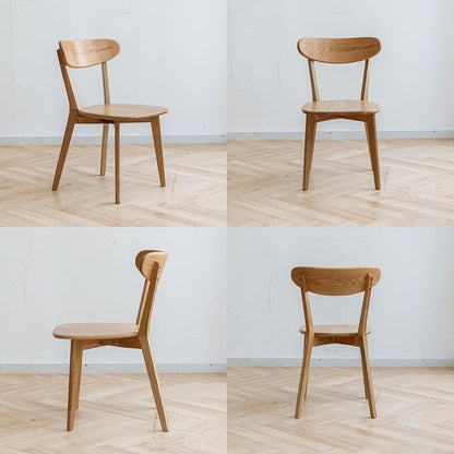 Hymus 100% Solid Oak Wood Dining Room Chairs - Practical Kitchen Chairs for Dining Room, Kitchen, Living Room (1, Natural)