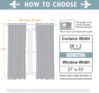 ChrisDowa Blackout Curtains 54 inches Long