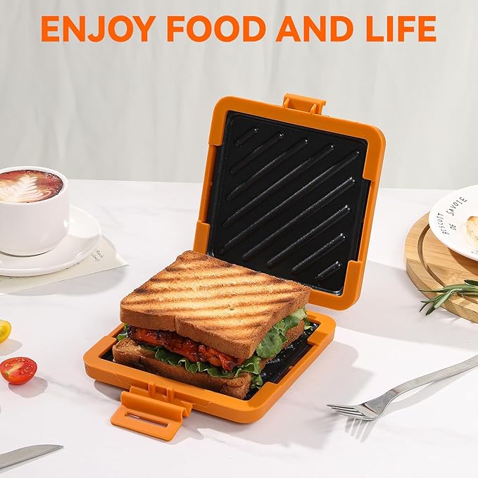 Microwave Toastie Sandwich Maker, Nonstick Plate Panini Maker, Versatile