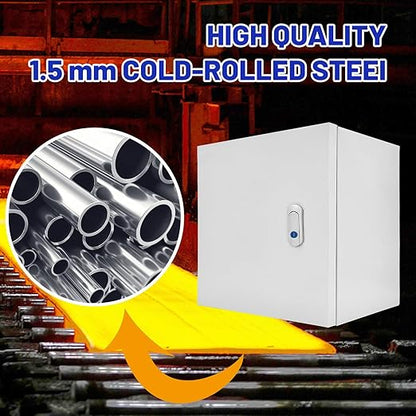 Outdoor Electrical Box 20 x 20 x 8''D NEMA 4X Enclosure Steel Box, Waterproof &