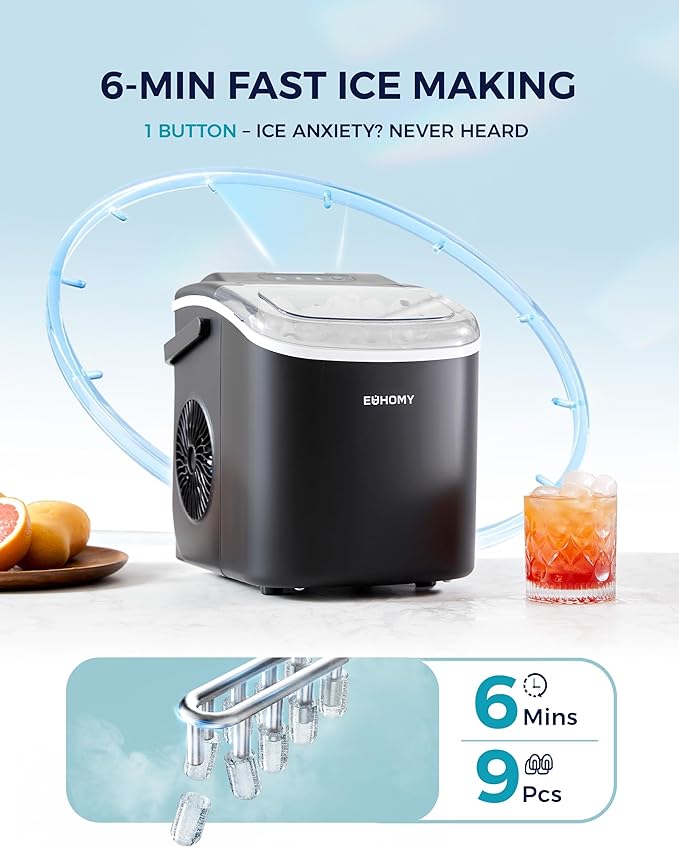 EUHOMY Countertop Ice Maker Machine