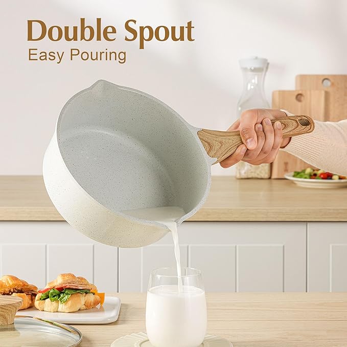 SENSARTE White Ceramic Nonstick Saucepan