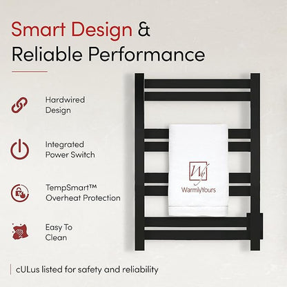 WarmlyYours Heated Towel Warmer Rack, Integrated On/Off Switch